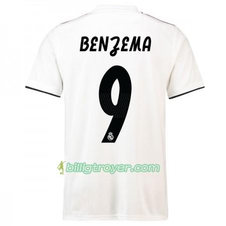 Billige Fotballdrakter Real Madrid Benzema 9 Hjemmedraktsett 2018/19 Kortermet